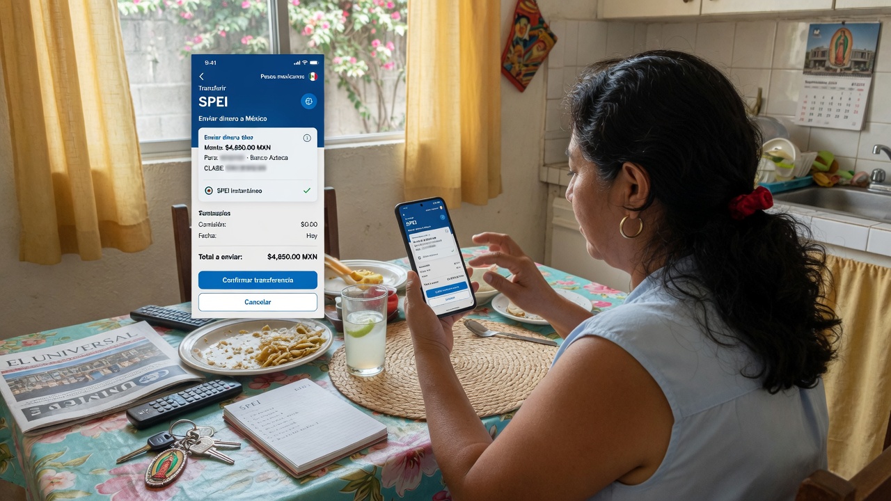 Transferencia bancaria SPEI desde el celular en México